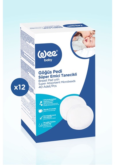 Wee Baby 40'lı Klasik Yapışkanlı Göğüs Pedi (40x12 480 Adet)