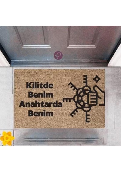 Kapı Önü Paspası Dekoratif Dijital Baskı Kilit P-2397 Renkli