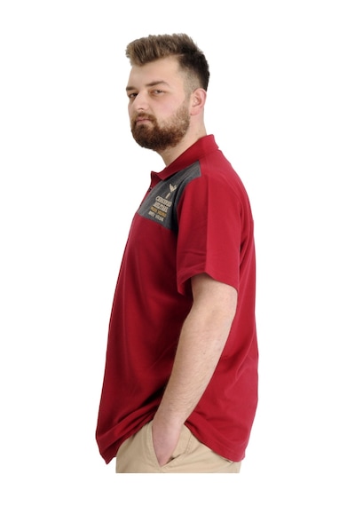 Mode Xl Büyük Beden Erkek T-Shirt Polo Mılıtare 23327 Bordo 001