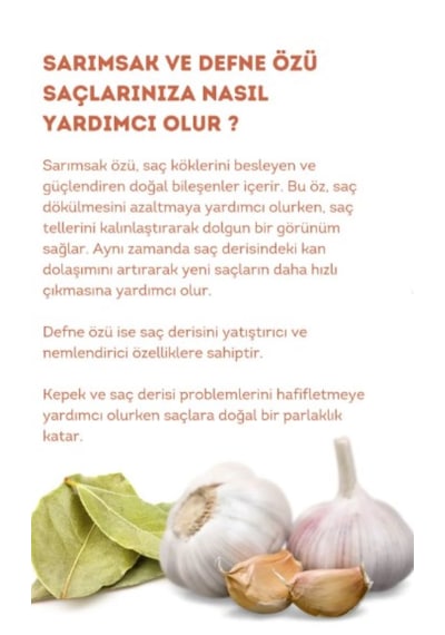 Defne Ve Sarımsaklı Şampuan 485 Ml Tüm Saç Tipleri