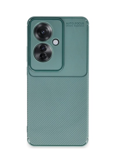 Oppo Reno 11f Uyumlu Kılıf Auto Focus Karbon Kapak - Koyu Yeşil