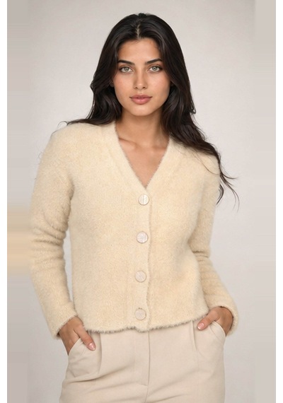 Fashion Friends Düğme Detaylı Taş Kadın Hırka 26k0203k1