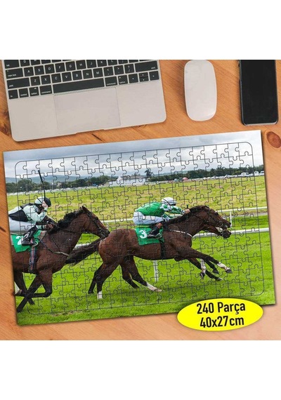 Hipodromda Koşan At Ve Jokeyler 240 Parça Puzzle Yapboz-92538990