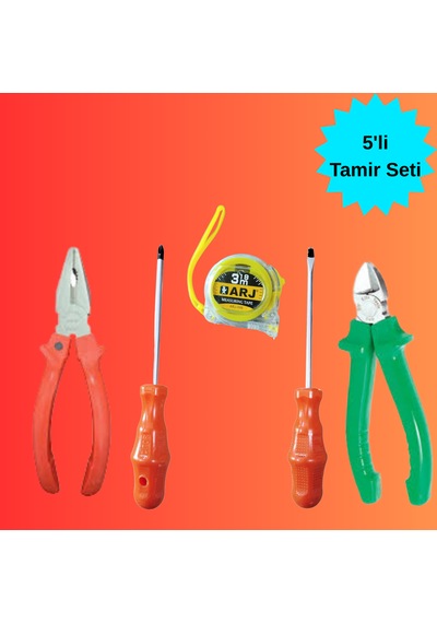 6 Parça Tamir Seti Tornavida Pense Yan Keski Pense - 5 Parça Tamir Seti Tornavida Pense Yan Keski Pense