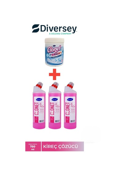 Diversey 4'lü Temizlik Paketi 3 Adet Extra Banyo Temizleyici + 1 Adet Beyazlar İçin Leke Çıkarıcı