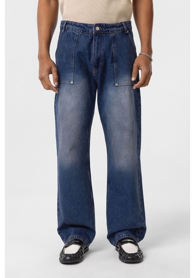 Vamos Cep Detaylı Baggy Fit Jean Açık Mavi
