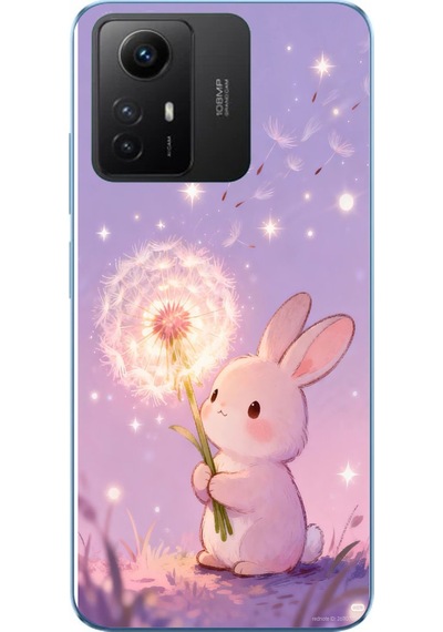Redmi Note 12s Uyumlu Büyülü Tavşan Baskılı Silikon Kılıf Renkli