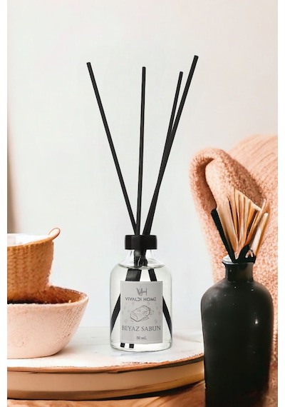 Vivaldi Home Beyaz Sabun Çubuklu Oda Kokusu Esansiyel Uçucu Yağ 50 ML