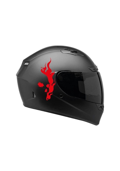 One Vıp Sale Tek Renk Alevli Kafatası Flaming Skull Helmet Stickers Kask Sticker Etiket Modeli