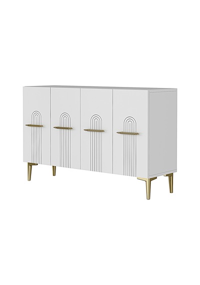 Ka1215bg İda Konsol Ve Tv Sehpası Beyaz-gold 120cm