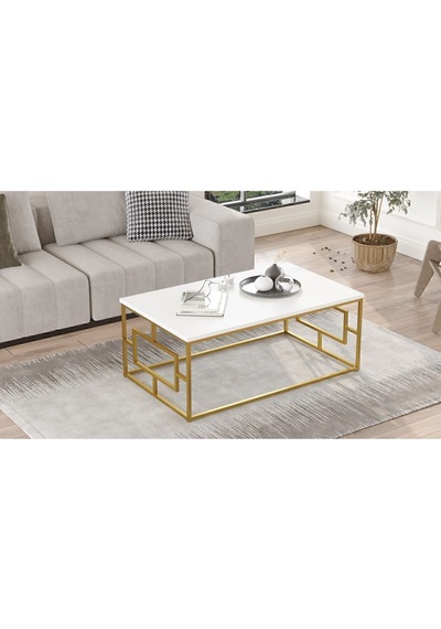 Atlantis Gold Metal Orta Sehpa Beyaz Atl12-w Beyaz