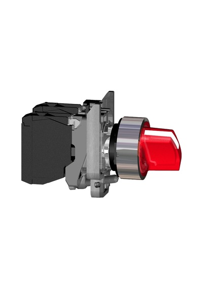 Schneider XB4BK134B5 Kırmızı Mandal Buton 24V 1NA+1NK 3 konumlu