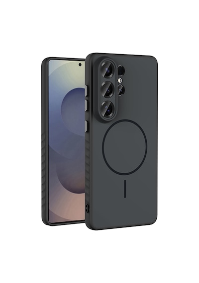 Samsung Galaxy Uyumlu S26 Ultra Kılıf Kamera Korumalı M-safe Şarj Özellikli Leke Tutmaz Premium Pürüzsüz Silikon Tea Kapak Siyah