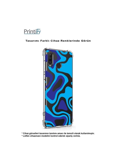 Huawei P Smart 2021 Köşe Korumalı Antişok Kapak Renkli Desen Tasarımlı Şeffaf Kılıf