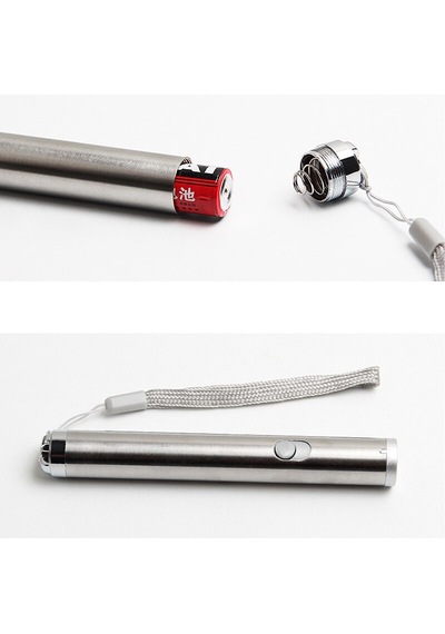 El Feneri Pointer 2 İn 1 Lazer Pointer + Fener Sunum Kalemi Metal Siyah
