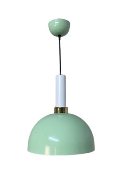 Rsylight Retro Metal Dekoratif Rustik Kafesli Yeşil Tekli Sarkıt Avize Çap 30 Cm Beyaz