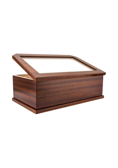 Lubinski New Cedar Camlı Tepsili Puro Kutusu Humidor Kahve 100s