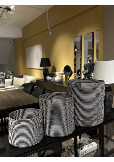Mavaux Rover Çok Amaçlı Düzenleyici Sepet, Saksılık, Organizer 3'lü Set Gri