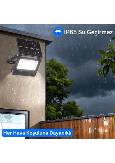 Güneş Enerjili Led Projektör Hareket Sensörlü Solar Aydınlatma Lamba 180 Lümen Su Toz Geçirmez