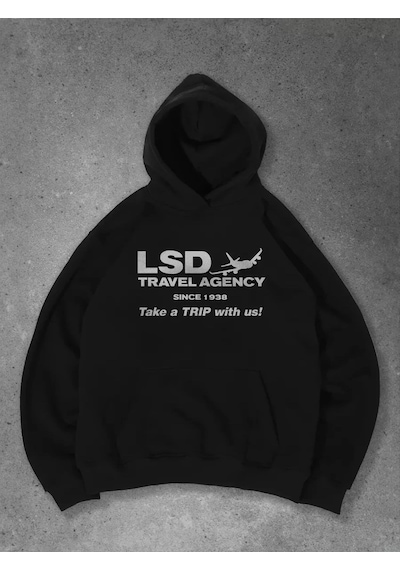 Startmore Unisex Lsd Travel Agency Sweatshirt Siyah Siyah