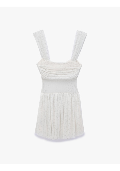 Koton Drapeli Büzgülü Kalp Yaka Volanlı Kolsuz Slim Fit Mini Taşlı Bridal Elbise Ekru 6sak80218fk Koton Drapeli Büzgülü Kalp Yaka Volanlı Kolsuz Slim Fit Mini Taşlı Bridal Elbise Ekru 6sak80218fk