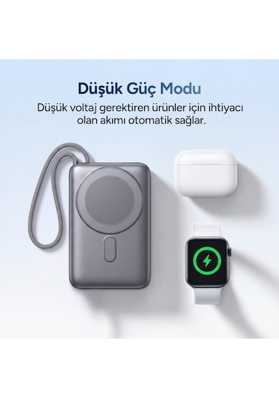Juo 10000 Mah Magsafe Saat Uyumlu Powerbank Standlı Pd 22.5w Taşınabilir Kablosuz Hızlı Şarj Cihazı siyah