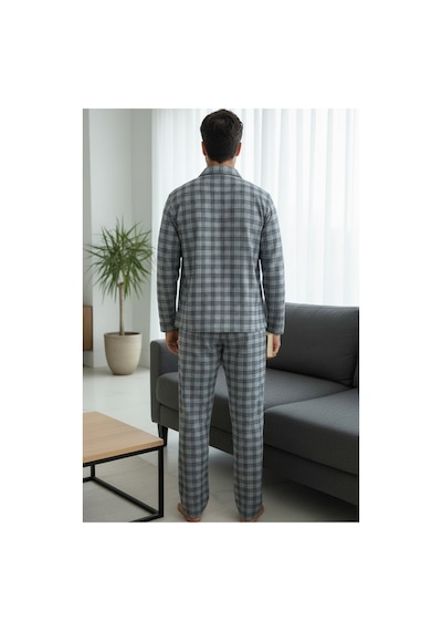 Siyah İnci Erkek Ekoseli %100 Pamuklu Örme Düğmeli Pijama Takım 7985 Mavi Ekose Siyah İnci Erkek Ekoseli %100 Pamuklu Örme Düğmeli Pijama Takım 7985 Mavi Ekose
