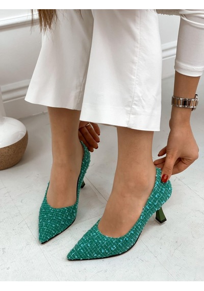 Ervanın Butiği Yeşil Tüvit Freda Kadın Stiletto-3861
