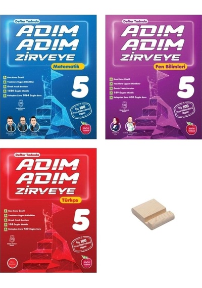 5. Sınıf Adım Adım Zirveye Matematik Fen Bilimleri Ve Türkçe 3lü Set