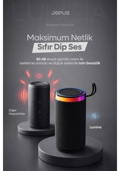 Yüksek Sesli Işıklı Taşınabilir TWS Bluetooth Hoparlör Şarjlı Kablosuz Speaker USB SD Destekli