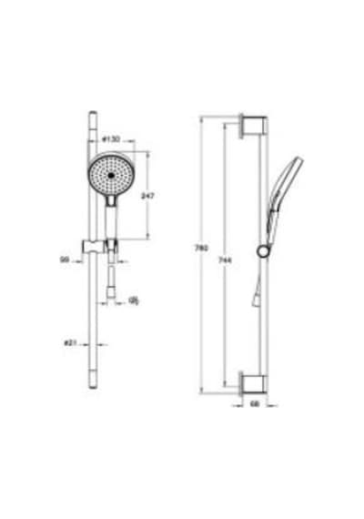 Artema Prime Round A4592734 Sürgülü Duşu Takımı, Fırçalı Nikel Diğer