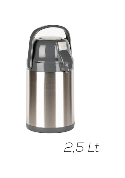 Porsima 2007-1 Çift Katmanlı Paslanmaz Çelik Termos Çay Termosu Su Termosu 2,5lt Inox - Siyah