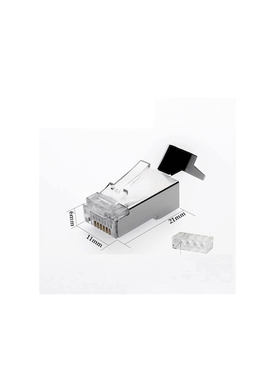 10 Adet Cat7 Konnektör Rj45 Cat 7 Jak 2 Parça Metal Korumalı