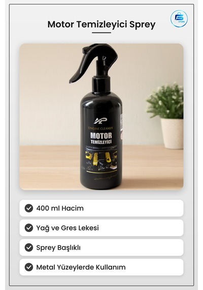 Oto Motor Temizleyici Sprey 400 Ml Yağ Kir Gres Zift Lekesi Çözüc
