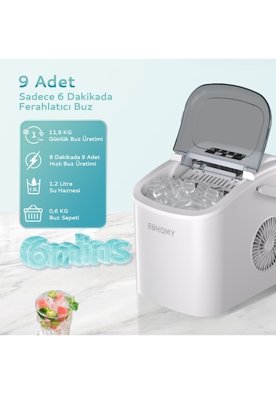 Bullet Kapsül Taşınabilir Buz Makinesi, Otomatik Temizleme, Hızlı Buz Yapma, Im016-bwh