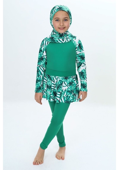 My Kids Wear Üç Parça Kız Çocuk Haşema, Tesettür, Etekli, Kapalı Mayo Kırmızı - Beyaz My Kids Wear Üç Parça Kız Çocuk Haşema, Tesettür, Etekli, Kapalı Mayo Kırmızı - Beyaz