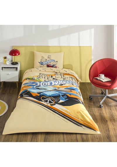 Taç Lisanslı Hot Wheels Winner Pamuk Tek Kişilik Nevresim Takımı 000000001000051974 Çok Renkli