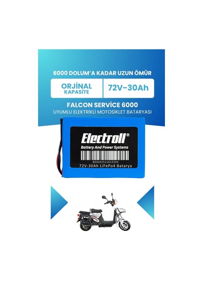 Falcon Service 6000 Batarya Standart Kapasite Lifepo4 72v 30ah Elektrikli Motosiklet Bataryası
