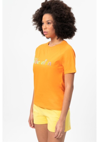 Benetton Bnt-w20360-23y Kadın T-shirt BNT-W20360-R1840 Turuncu