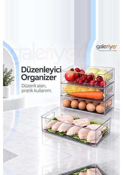 Blackstar Dolap İçi, Buzdolabı Düzenleyici, Banyo Ve Mutfak Organizer Şeffaf 3 Adet