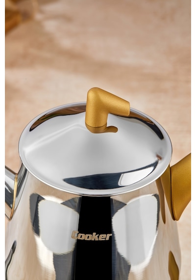 Cooker Bumerang Aile Boy Paslanmaz Çelik Çaydanlık Takımı 1,4-2,7 Litre Ckr2790 Bej
