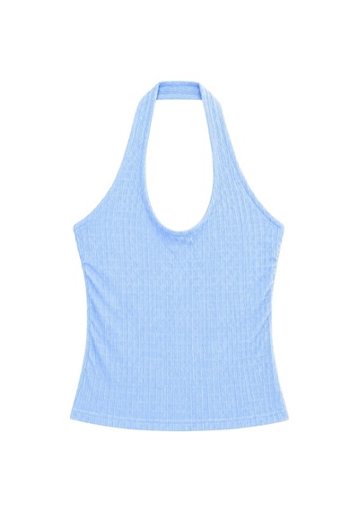 Vadon 1010 Kadın Bürümcük Dokulu Halter Yaka Crop Atlet Bol Paça Pantolon Takım Bebe Mavi Vadon 1010 Kadın Bürümcük Dokulu Halter Yaka Crop Atlet Bol Paça Pantolon Takım Bebe Mavi