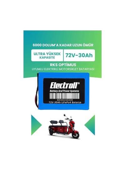 Rks Optimus Batarya Ultra Yüksek Kapasite Lifepo4 72v 30ah Elektrikli Motosiklet Bataryası