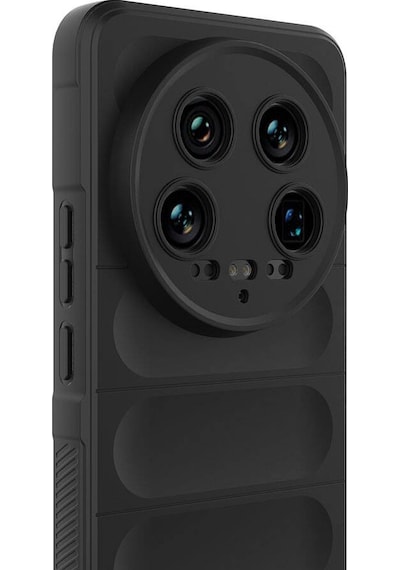 Xiaomi Mi 14 Ultra Kılıf Esnek Tpu Oyuklu Arka Yüzey Tasarımlı Zore Etnik Silikon Kapak Kırmızı