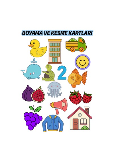 100lü Boyama Sayfaları Ve Kesme Çalışması Kartları 145x105 Mm