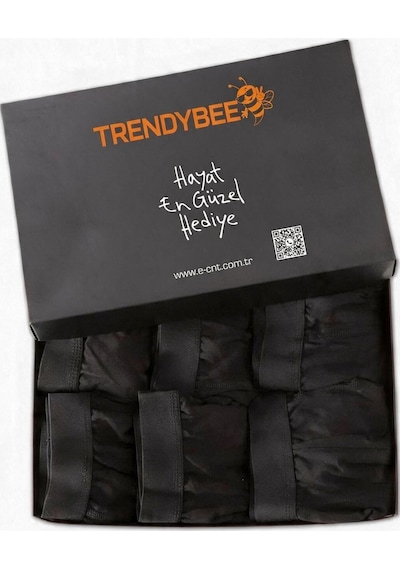 Cnt Erkek Likralı 6'lı Siyah Renk Boxer Premium Paket Trendybee Siyah Siyah