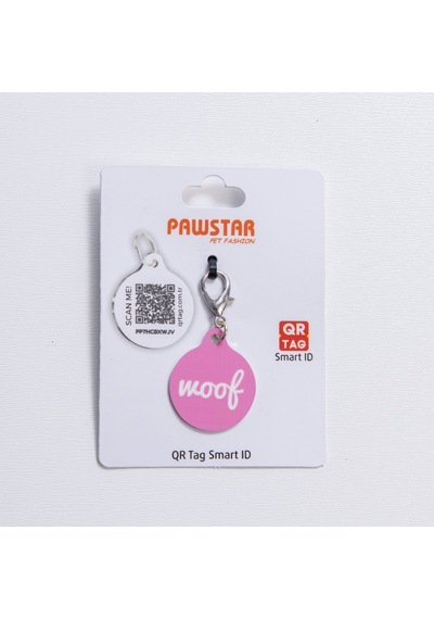 Woof Desenli Qr Tag Evcil Hayvan Künyesi İsimlik Pet Tag Köpek Künyesi Kedi Künyesi Qr Kodlu Künye Çok Renkli