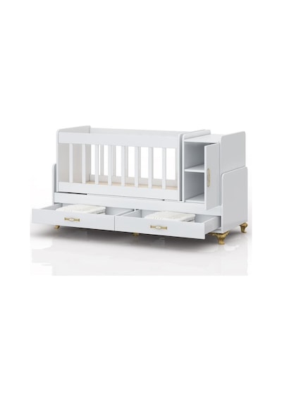 Yataklı, Mdf Korkuluklu, Anne Yanı, Dolaplı, Çekmeceli, Büyüyen, Sallanır Beşik 60 X 120 Altın Ayak Gri Uyku Seti Yataklı, Mdf Korkuluklu, Anne Yanı, Dolaplı, Çekmeceli, Büyüyen, Sallanır Beşik 60 X 120 Altın Ayak Gri Uyku Seti