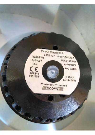 Ecofit 2Rre45 250X50R Geri Kavisli Fan Motoru