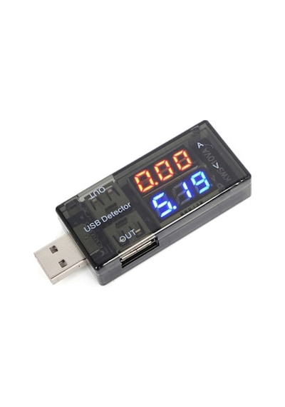 Wozlo N11.4047 Usb Voltmetre Ampermetre Usb Akım Ölçer Çift Usb Çıkışlı
